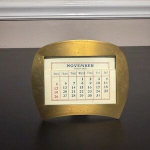 Vintage Perpetual‎ Calendar For Desk MCM Mid Century Sleek Study Library